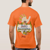 Happy thanksgiving outfit - gepersonaliseerde naam t-shirt (Achterkant)