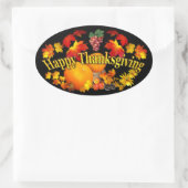 Happy Thanksgiving ~ Oval Sticker (Tas)