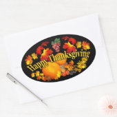 Happy Thanksgiving ~ Oval Sticker (Envelop)