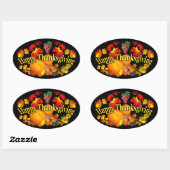 Happy Thanksgiving ~ Oval Sticker (Vel)
