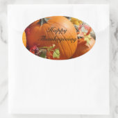 Happy Thanksgiving Ovale Pompoen Stickers (Tas)