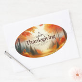 Happy Thanksgiving Ovale Sticker (Envelop)