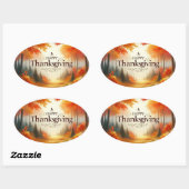 Happy Thanksgiving Ovale Sticker (Vel)