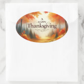 Happy Thanksgiving Ovale Sticker (Tas)