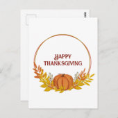 Happy Thanksgiving Pampkin Briefkaart (Voorkant / Achterkant)