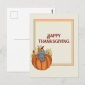 Happy Thanksgiving Pampkin, kat Briefkaart (Voorkant / Achterkant)