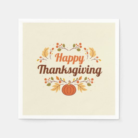 Happy Thanksgiving Paper Napkin Servet (Voorkant)