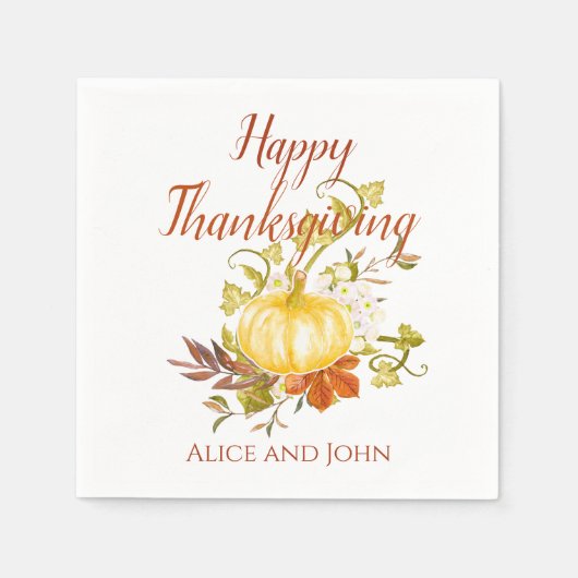 Happy Thanksgiving Paper Napkins Custom Servet (Voorkant)