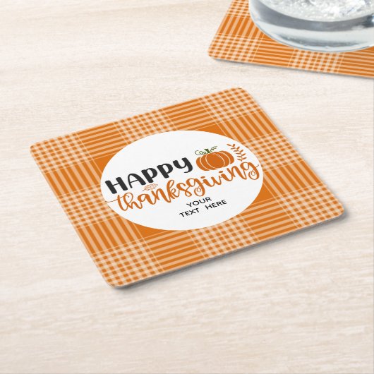 Happy Thanksgiving Paper-Onderzetter Kartonnen Onderzetters (Schuin)