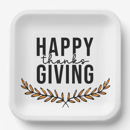 Happy Thanksgiving Papieren Bordje (Voorkant)