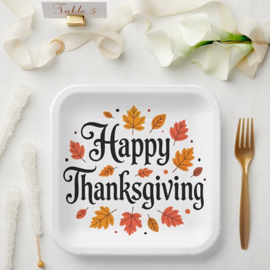 Happy Thanksgiving Papieren Bordje (Huwelijk)