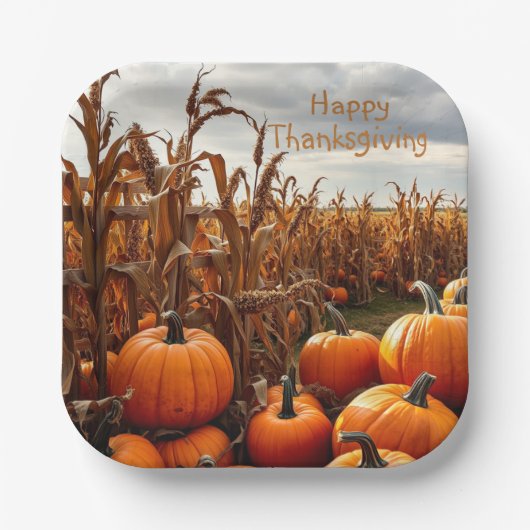 Happy Thanksgiving Papieren Bordje (Voorkant)