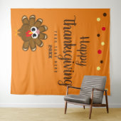 Happy Thanksgiving party familiefoto achtergrond Wandkleed (In Situ (horizontaal))