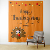 Happy Thanksgiving party familiefoto achtergrond Wandkleed (In situ)