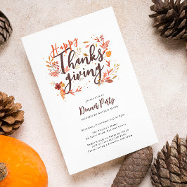 Happy Thanksgiving Party Uitnodiging
