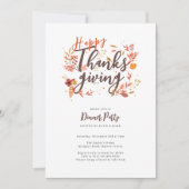 Happy Thanksgiving Party Uitnodiging (Voorkant)