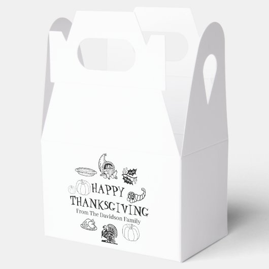 Happy Thanksgiving, pas je familienaam schattig aa Bedankdoosjes (Geopend)