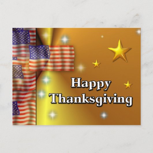 Happy Thanksgiving Patriotic Feestdagenkaart (Voorkant)