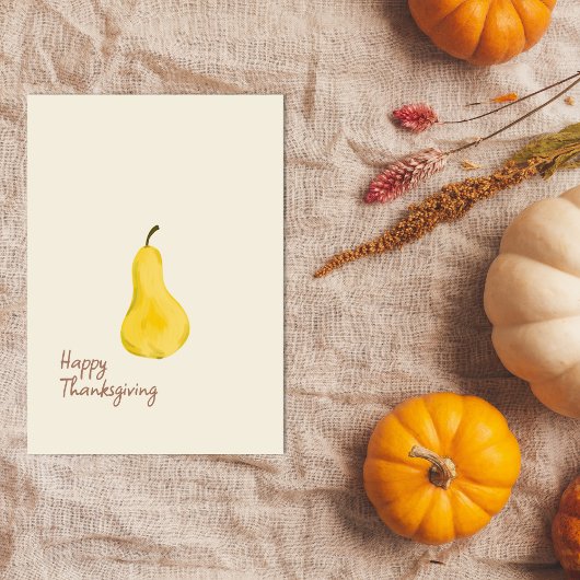Happy Thanksgiving Pear Greeting Card Download Feestdagenkaart