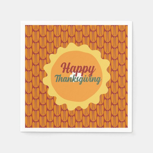 Happy Thanksgiving Pecan Pattern Servet (Voorkant)