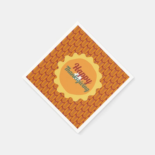 Happy Thanksgiving Pecan Pattern Servet (Hoek)