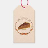 Happy Thanksgiving Pecan Pie Slice Tan Brown Cadeaulabel (Voorkant)