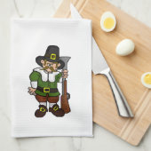 Happy Thanksgiving Pelgrims Keukenhanddoek (Quarter Fold)