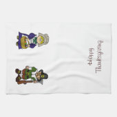 Happy Thanksgiving Pelgrims Keukenhanddoek (Horizontaal)