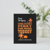 Happy Thanksgiving PERKY VOOR TURKIJE Christelijk Feestdagenkaart (Staand voorkant)