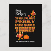 Happy Thanksgiving PERKY VOOR TURKIJE Christelijk Feestdagenkaart (Voorkant)