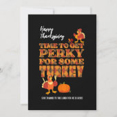 Happy Thanksgiving PERKY VOOR TURKIJE Christelijk Feestdagenkaart (Voorkant)