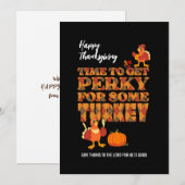 Happy Thanksgiving PERKY VOOR TURKIJE Christelijk Feestdagenkaart (Voorkant / Achterkant)