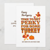 Happy Thanksgiving PERKY VOOR TURKIJE Christelijk Feestdagenkaart (Voorkant / Achterkant)