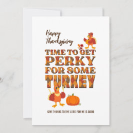 Happy Thanksgiving PERKY VOOR TURKIJE Christelijk Feestdagenkaart