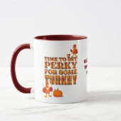 Happy Thanksgiving PERKY VOOR TURKIJE Plaid Mok (Links)
