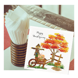 Happy Thanksgiving Personalized Herfst Scene Servet