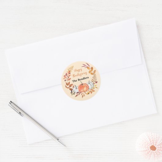 Happy Thanksgiving Personalized Sticker (Envelop)