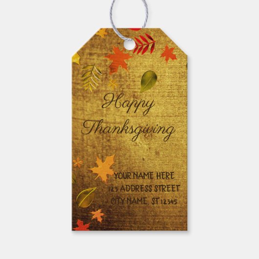 Happy Thanksgiving, persoonlijk Cadeaulabel (Voorkant)