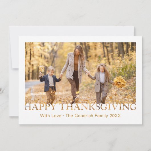 Happy Thanksgiving Photo Holiday Greeting Card Feestdagenkaart (Voorkant)
