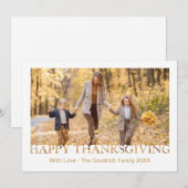 Happy Thanksgiving Photo Holiday Greeting Card Feestdagenkaart (Voorkant / Achterkant)