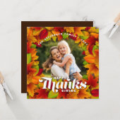 Happy Thanksgiving Photo Wenskaart Kaart (Voorkant / Achterkant in situ)
