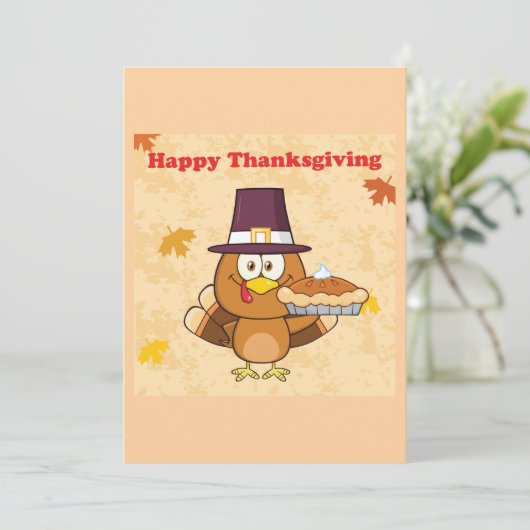 Happy Thanksgiving Pie Kaart (Staand voorkant)