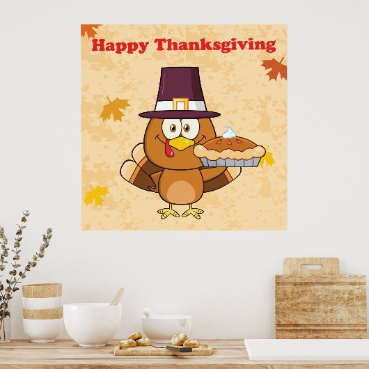 Happy Thanksgiving Pie Poster (Keuken)