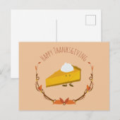 Happy Thanksgiving Pie Slice | Briefkaart (Voorkant / Achterkant)
