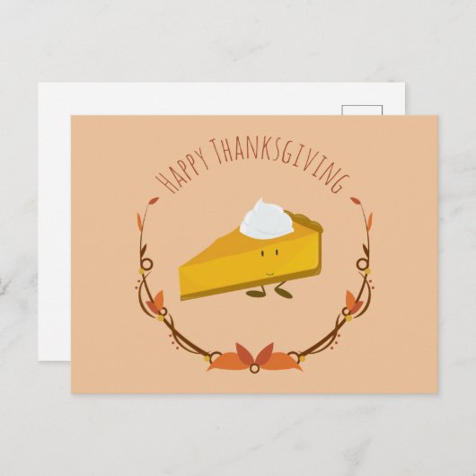 Happy Thanksgiving Pie Slice | Briefkaart (Voorkant / Achterkant)