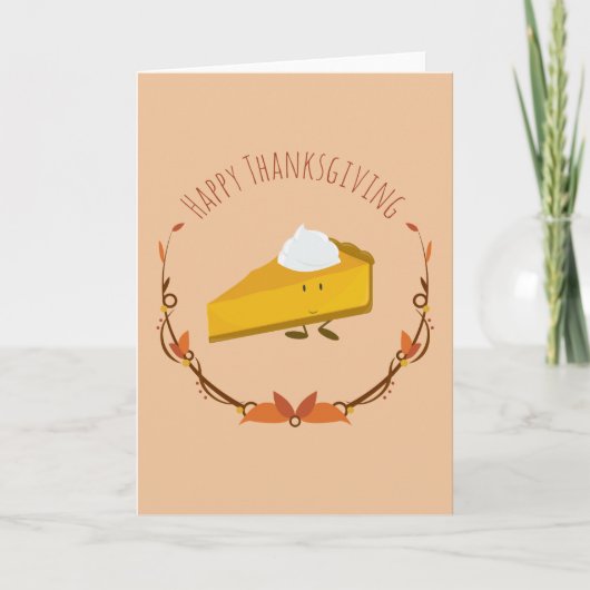 Happy Thanksgiving Pie Slice | WENSKAART Feestdagen Kaart (Voorkant)