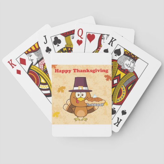 Happy Thanksgiving Pie-spelkaarten Pokerkaarten (Achterkant)