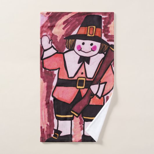 HAPPY THANKSGIVING PILGRIM HANDDOEK (Handdoek)