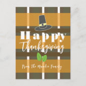 Happy Thanksgiving Pilgrim Pet Pset Briefkaart (Voorkant)