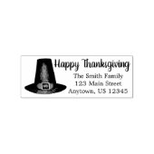 Happy Thanksgiving Pilgrim Puritan Pet Adres Rubberstempel (Afrduk)